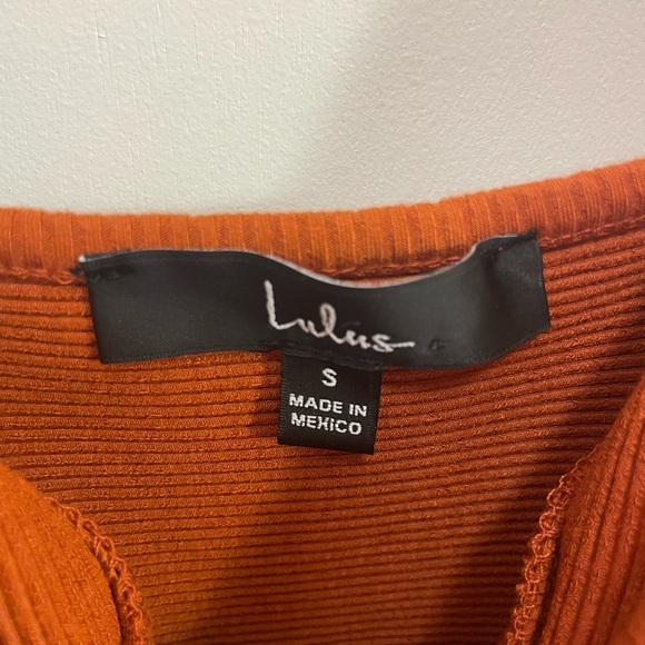 Lulus Orange Ribbed Bodysuit - Picture 3 of 6